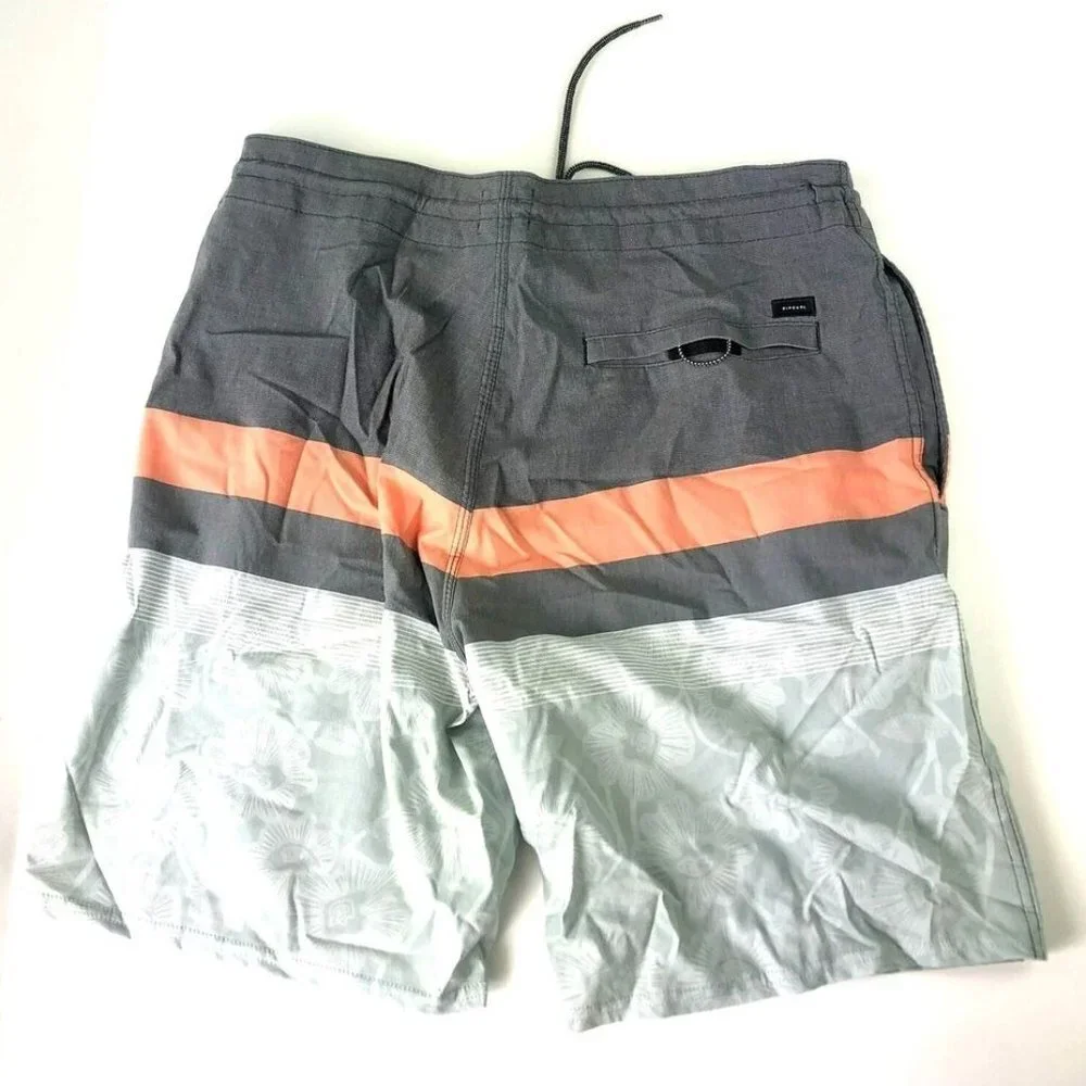 Rip Curl, Men’s Size 31, Grey Striped Board Shorts
